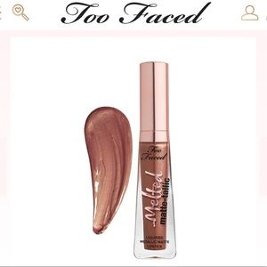 Too Faced Melted Mattetallic Lipstick in Faking It